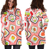 Sushi Roll Pattern Women Hoodie Dress