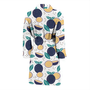 Passion Fruit Pattern Men Bathrobe