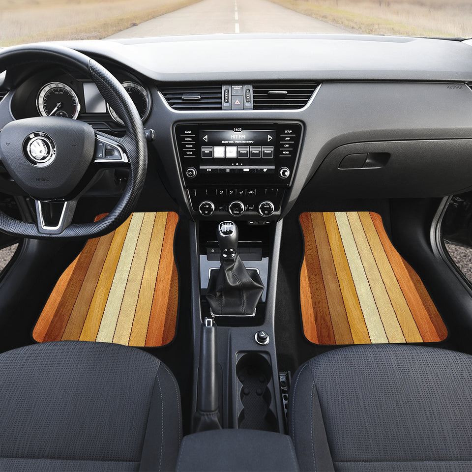 Wood Printed Pattern Print Design 01 Front and Back Car Mats