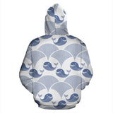 Whale Pattern Men Women Pullover Hoodie