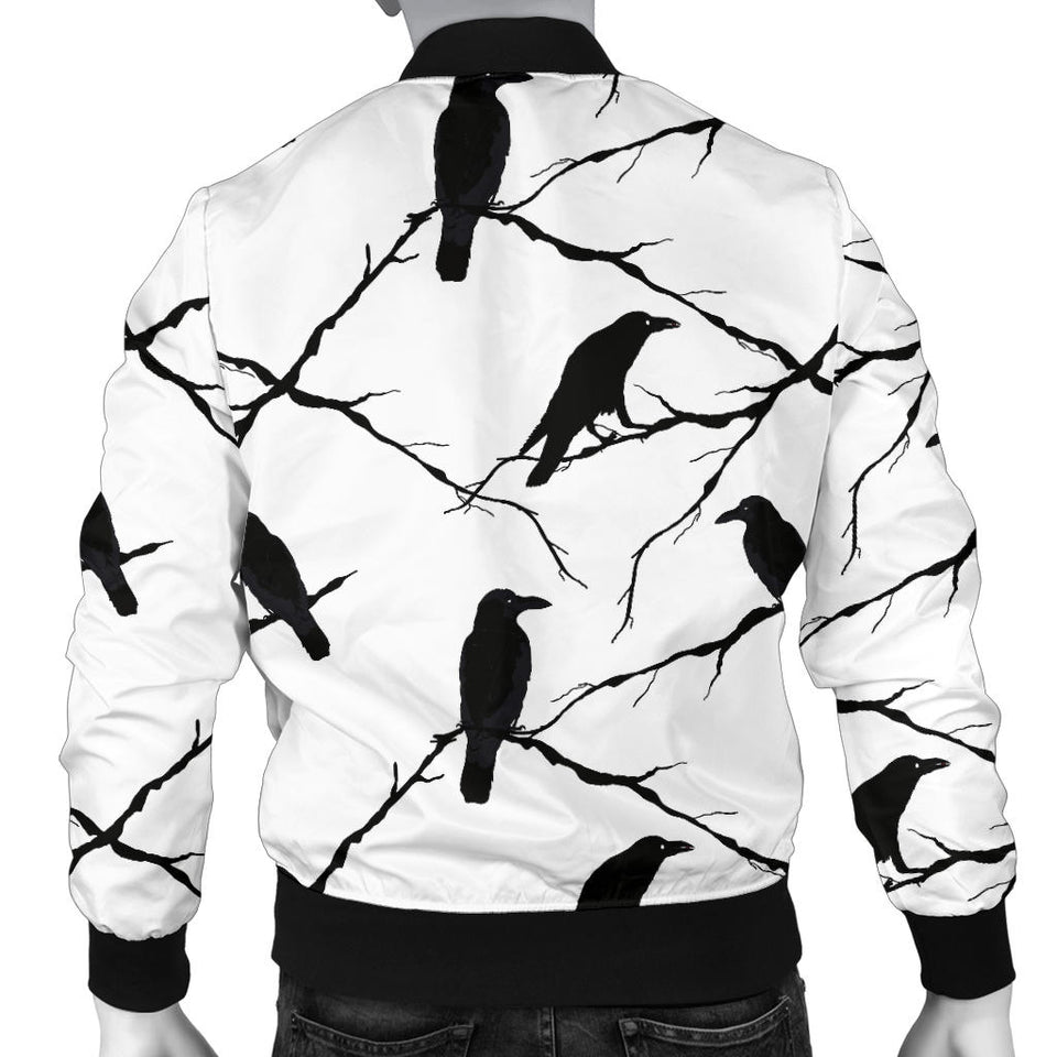 Crow Pattern Background Men Bomber Jacket