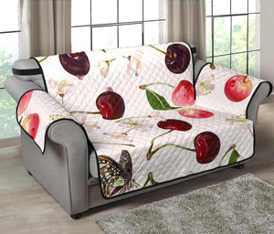 Cherry Flower Butterfly Pattern Loveseat Couch Cover Protector