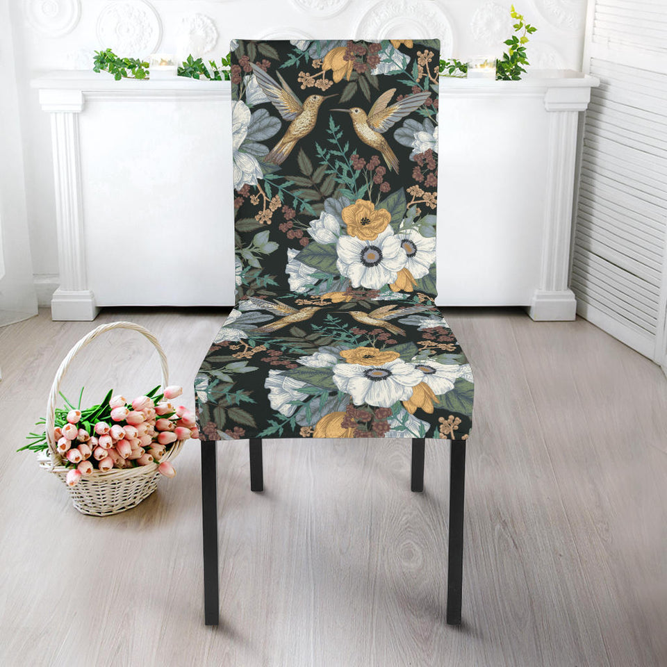 Hummingbird Pattern Print Design 05 Dining Chair Slipcover