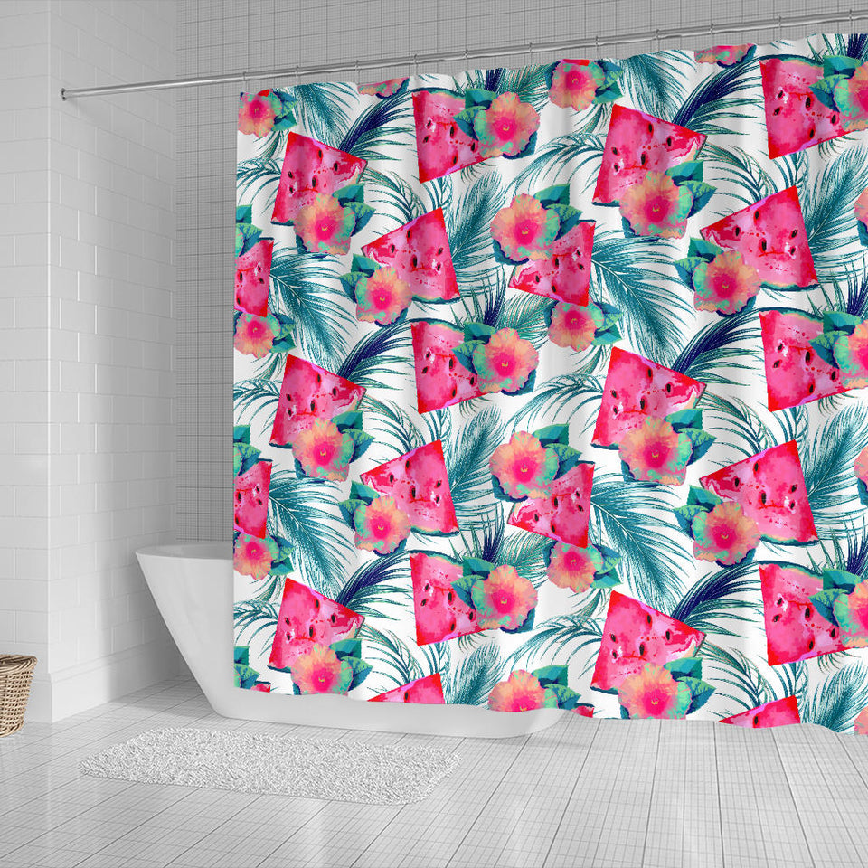 Watermelon Flower Pattern Shower Curtain Fulfilled In US