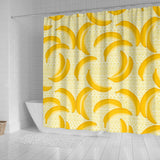 Banana Pattern Tribel Background Shower Curtain Fulfilled In US