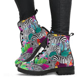 Zebra Colorful Pattern Leather Boots