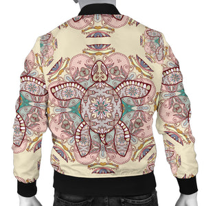 Sea Turtle Tribal Pattern Men Bomber Jacket