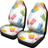 Colorful French Fries Pattern Universal Fit Car Seat Covers