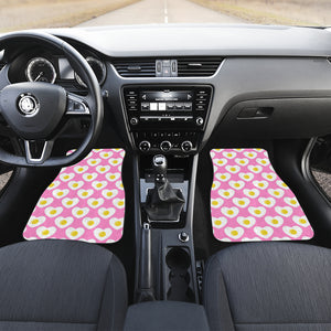 Fried Eggs Pattern Print Design 02 Front and Back Car Mats