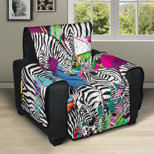 Zebra Colorful Pattern Recliner Cover Protector