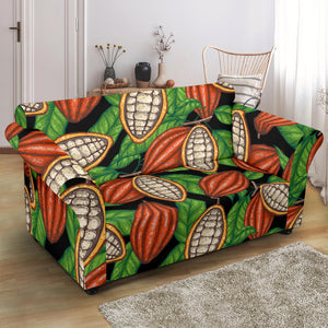 Cocoa Leaves Pattern Loveseat Couch Slipcover