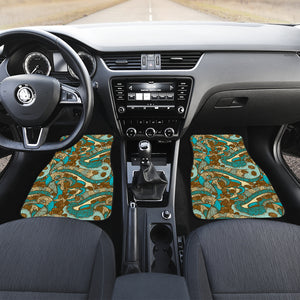 Coffee Bean Pattern Graphic Ornate Front Car Mats