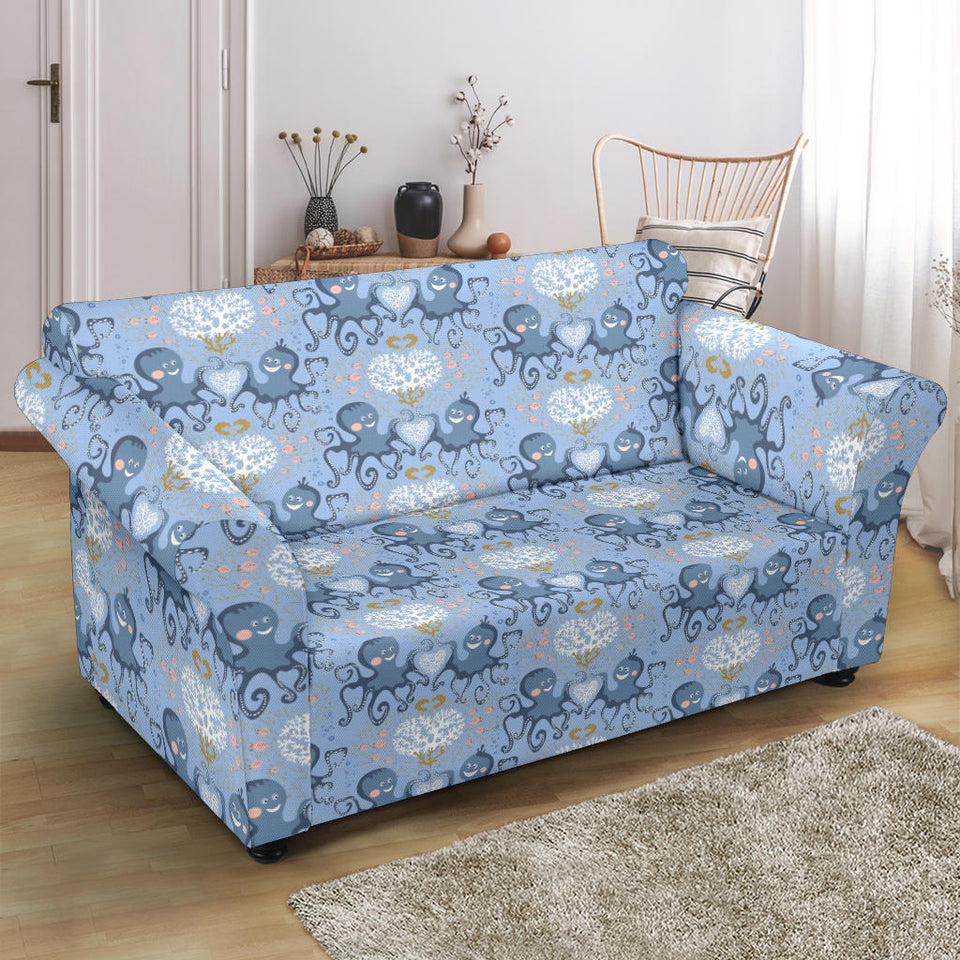 Octopus Heart Pattern Loveseat Couch Slipcover