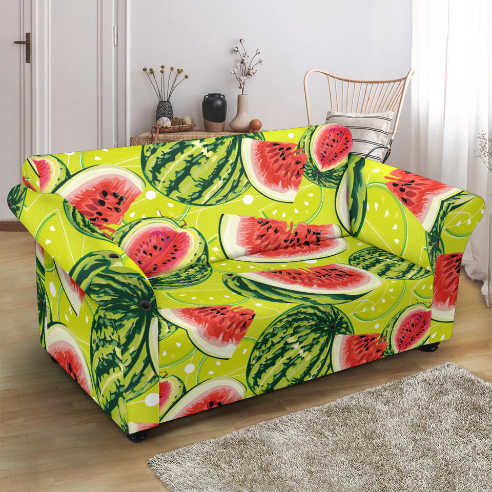 Watermelon Theme Pattern Loveseat Couch Slipcover