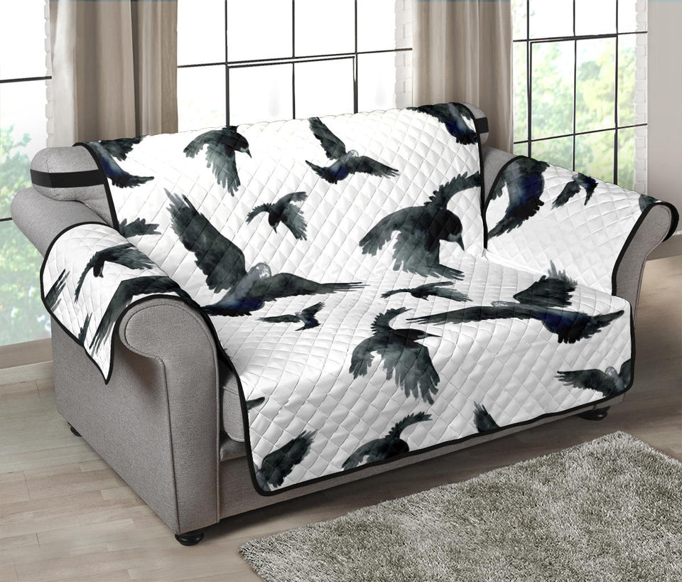 Crow Water Color Pattern Loveseat Couch Cover Protector