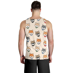 Shiba Inu Head Pattern Men Tank Top