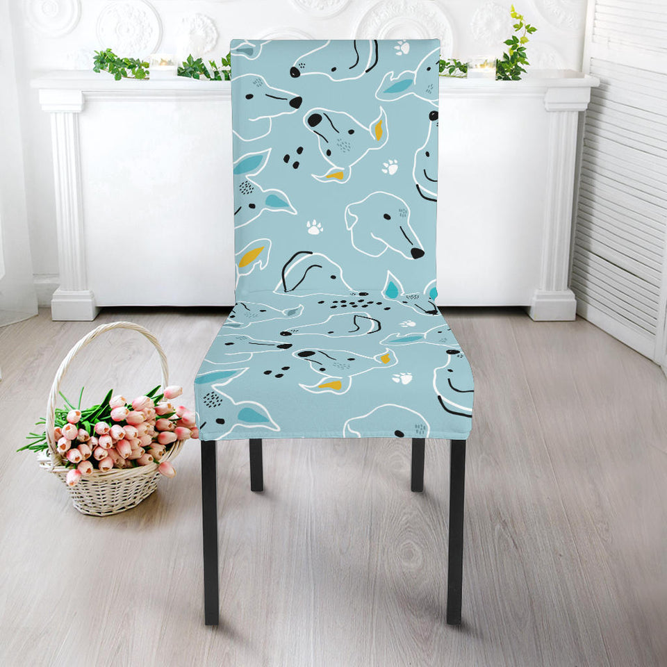 Greyhound Pattern Print Design 03 Dining Chair Slipcover