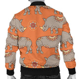 Rhino Pattern Theme Men Bomber Jacket