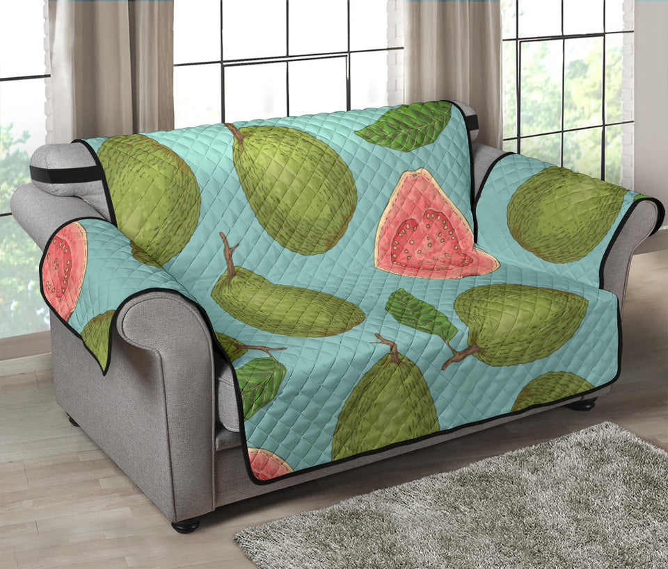 Guava Pattern Green Background Loveseat Couch Cover Protector