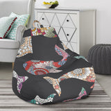 Whale Flower Tribal Pattern Bean Bag Cover