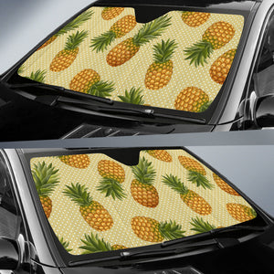 Pineapple Pattern Pokka Dot Background Car Sun Shade