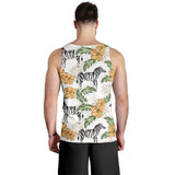 Zebra Hibiscus Pattern Men Tank Top