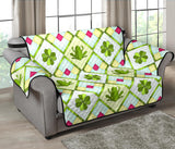 Frog Clover leaves Pattern Loveseat Couch Cover Protector