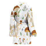 Mushroom Pattern Theme Women Bathrobe