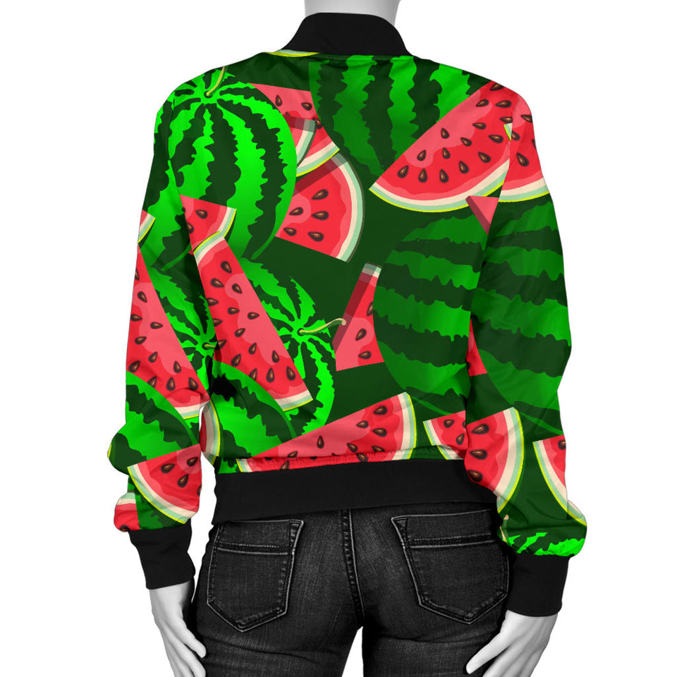 Watermelon Pattern Theme Women Bomber Jacket