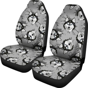 Siberian Husky Pattern Theme Universal Fit Car Seat Covers