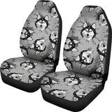 Siberian Husky Pattern Theme Universal Fit Car Seat Covers