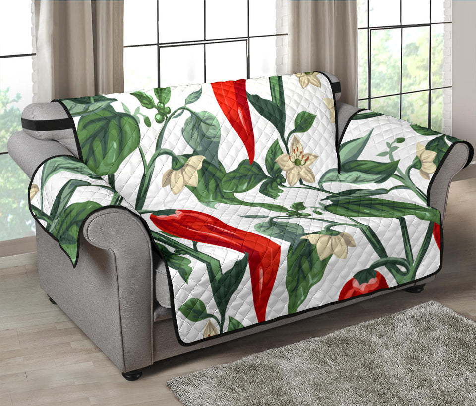 Chili Leaves Flower Pattern Loveseat Couch Cover Protector