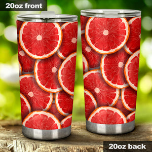 Sliced Grapefruit Pattern Background Tumbler