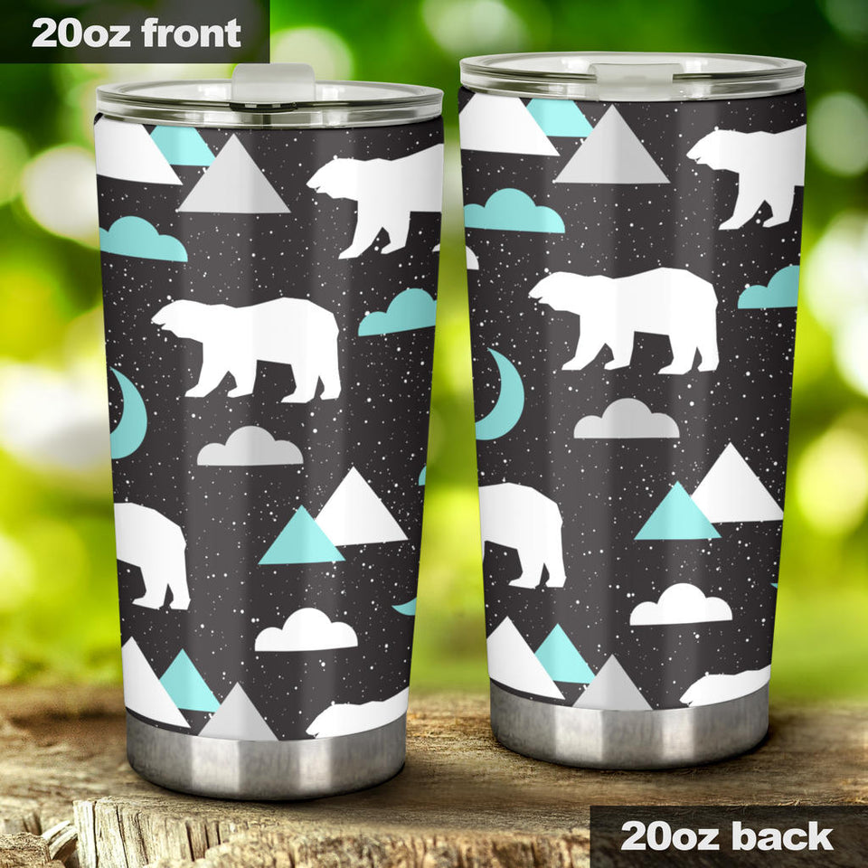 Polar Bear Moon Pattern Tumbler