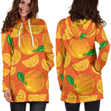 Orange Pattern background Women Hoodie Dress