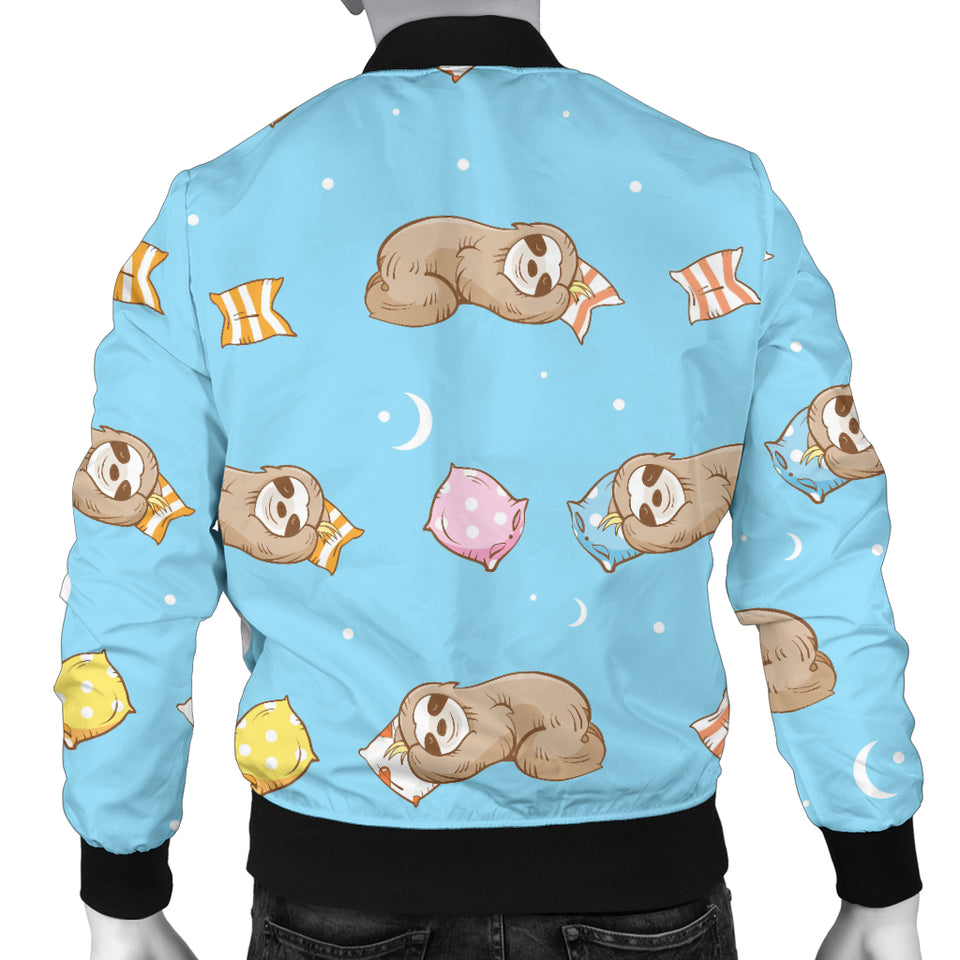 Sleep Sloth Pattern Men Bomber Jacket