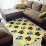 Pug Head Pattern Area Rug