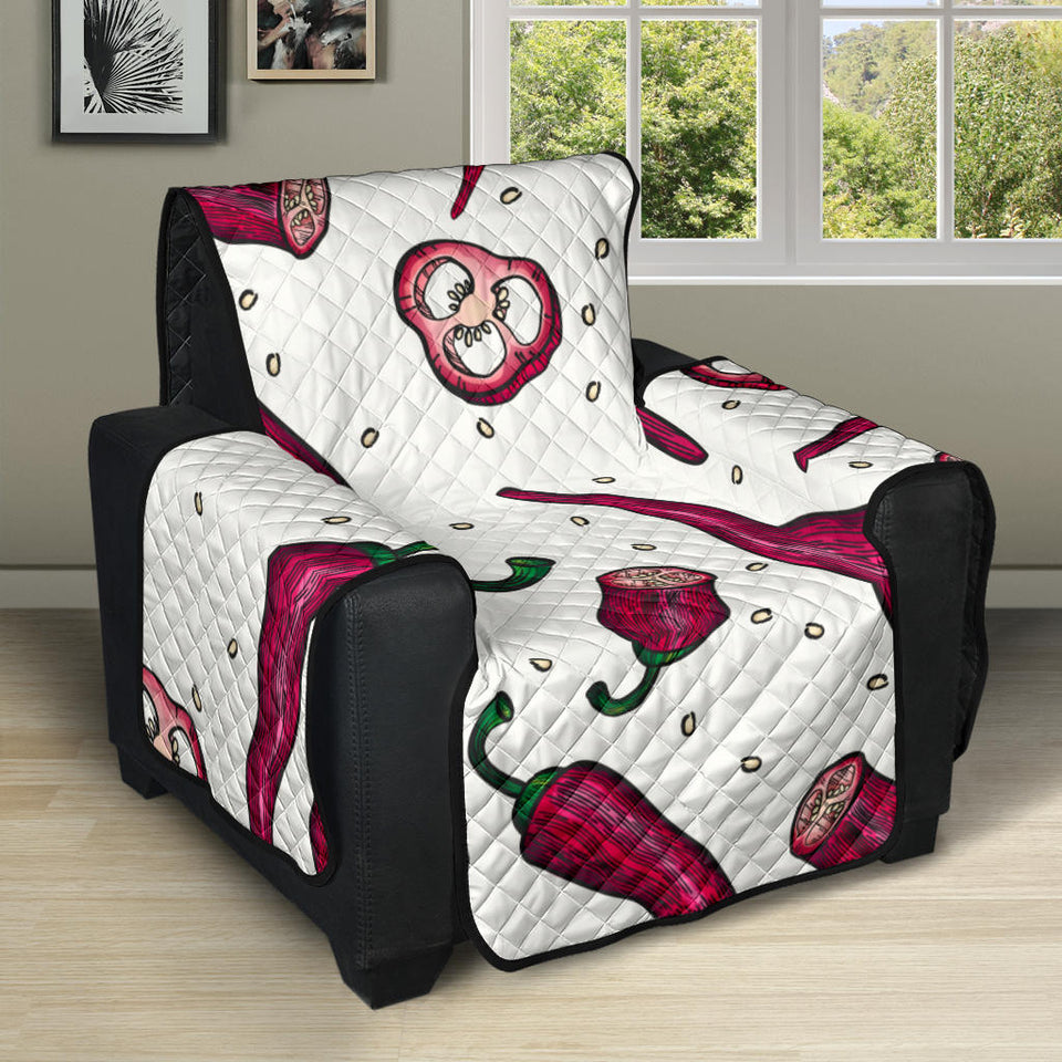 Red Chili Pattern background Recliner Cover Protector