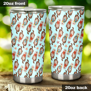 Otter Pattern Background Tumbler