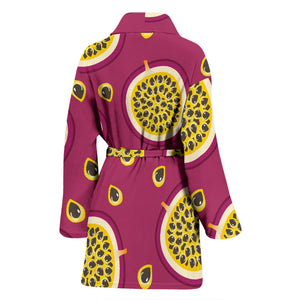 Sliced Passion Fruit Pattern Women Bathrobe