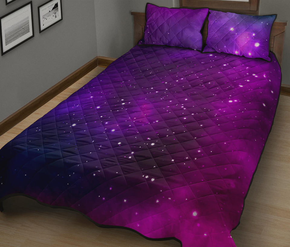 Pink Space Galaxy Pattern4 Quilt Bed Set