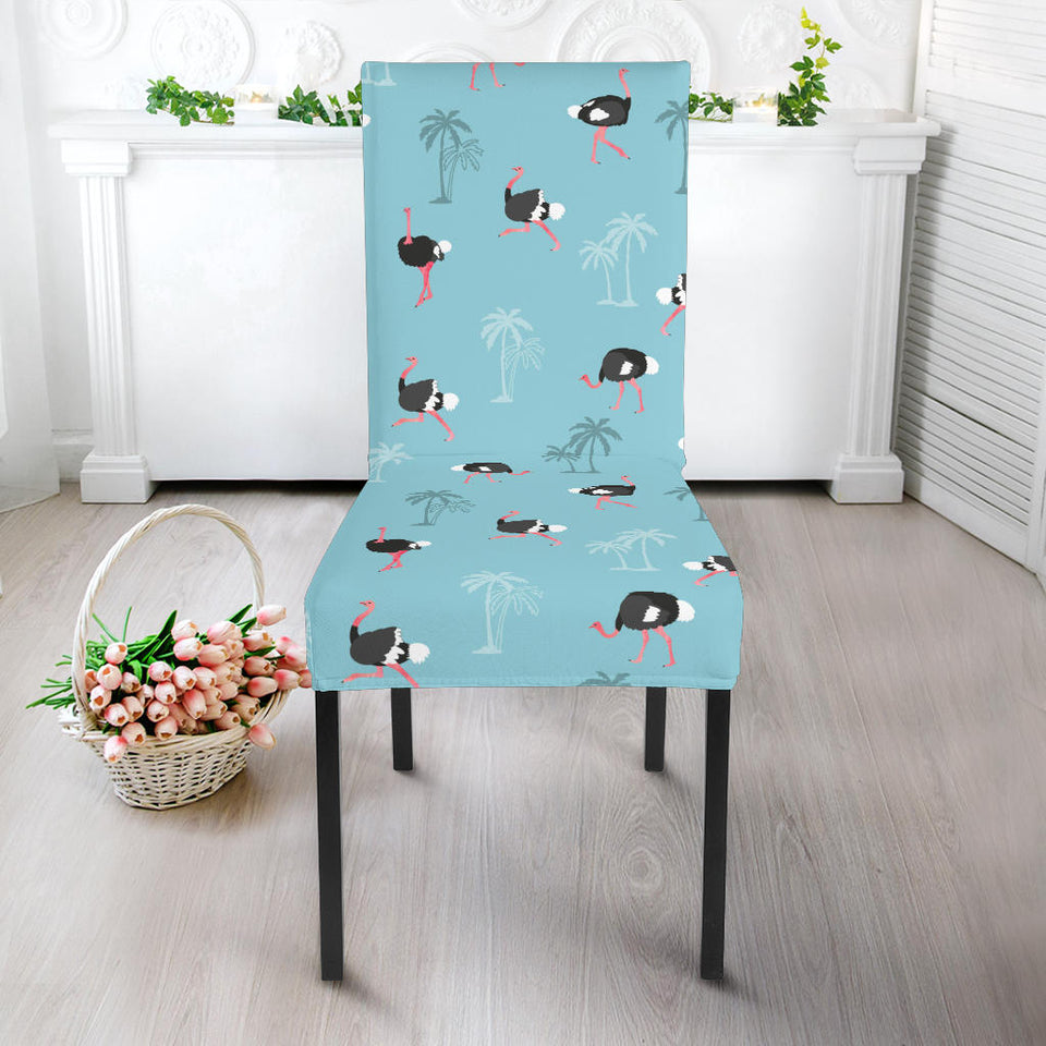 Ostrich Pattern Print Design 05 Dining Chair Slipcover