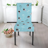 Ostrich Pattern Print Design 05 Dining Chair Slipcover