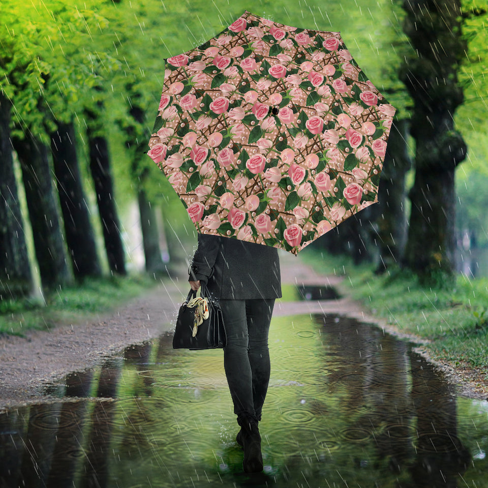 Rose Pattern Print Design 04 Umbrella