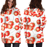 Tomato Water Color Pattern Women Hoodie Dress