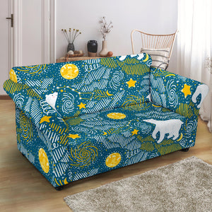 Polar Bear Pattern Loveseat Couch Slipcover