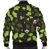Ginkgo Leaves Flower Pattern Men Bomber Jacket