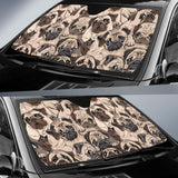 Pug Pattern Background Car Sun Shade
