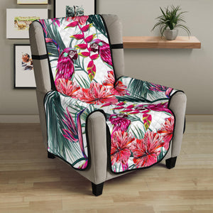 Pink Parrot Heliconia Pattern Chair Cover Protector
