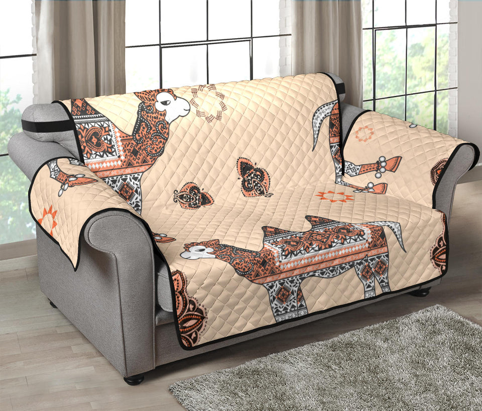 Camel Tribal Pattern Loveseat Couch Cover Protector